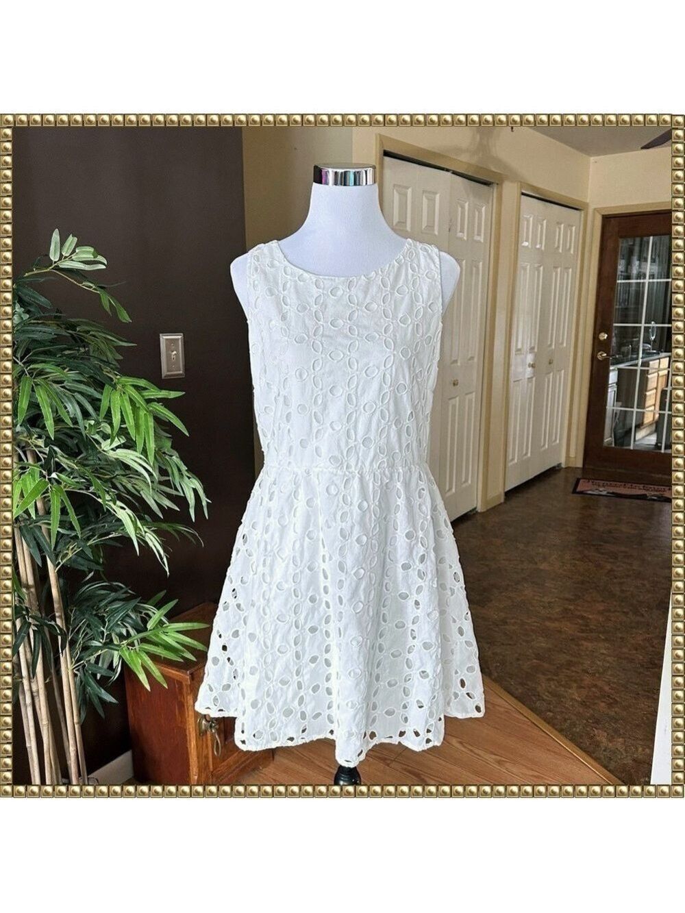 Urban Hearts White Eyelet Fit Flare Dress Extra Large